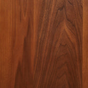 Crosley Asheville walnut record player stand with vinyl storage compartment, detail view