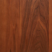 Crosley Asheville walnut record player stand with built-in vinyl storage, detail view