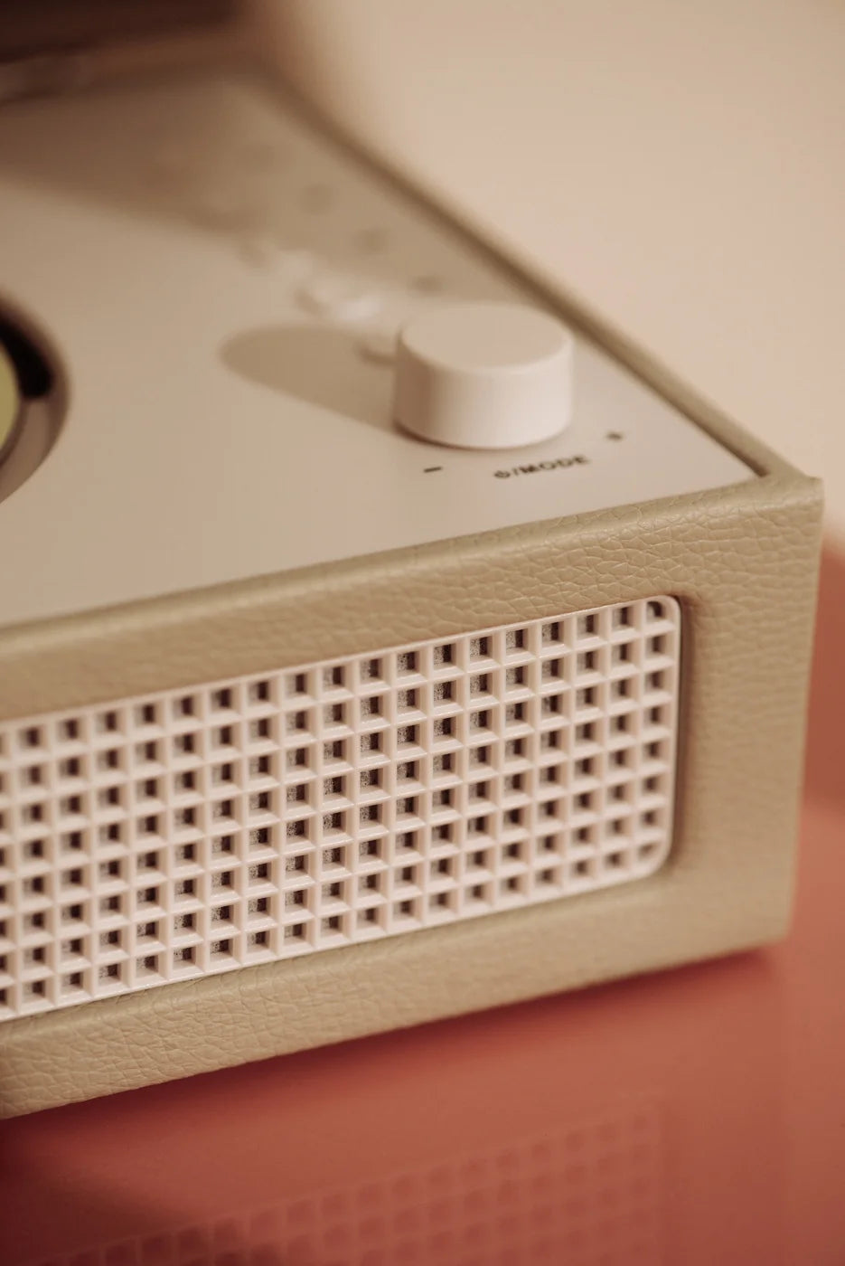 Crosley Voyager CD player in dune color with Bluetooth and FM radio, detail view