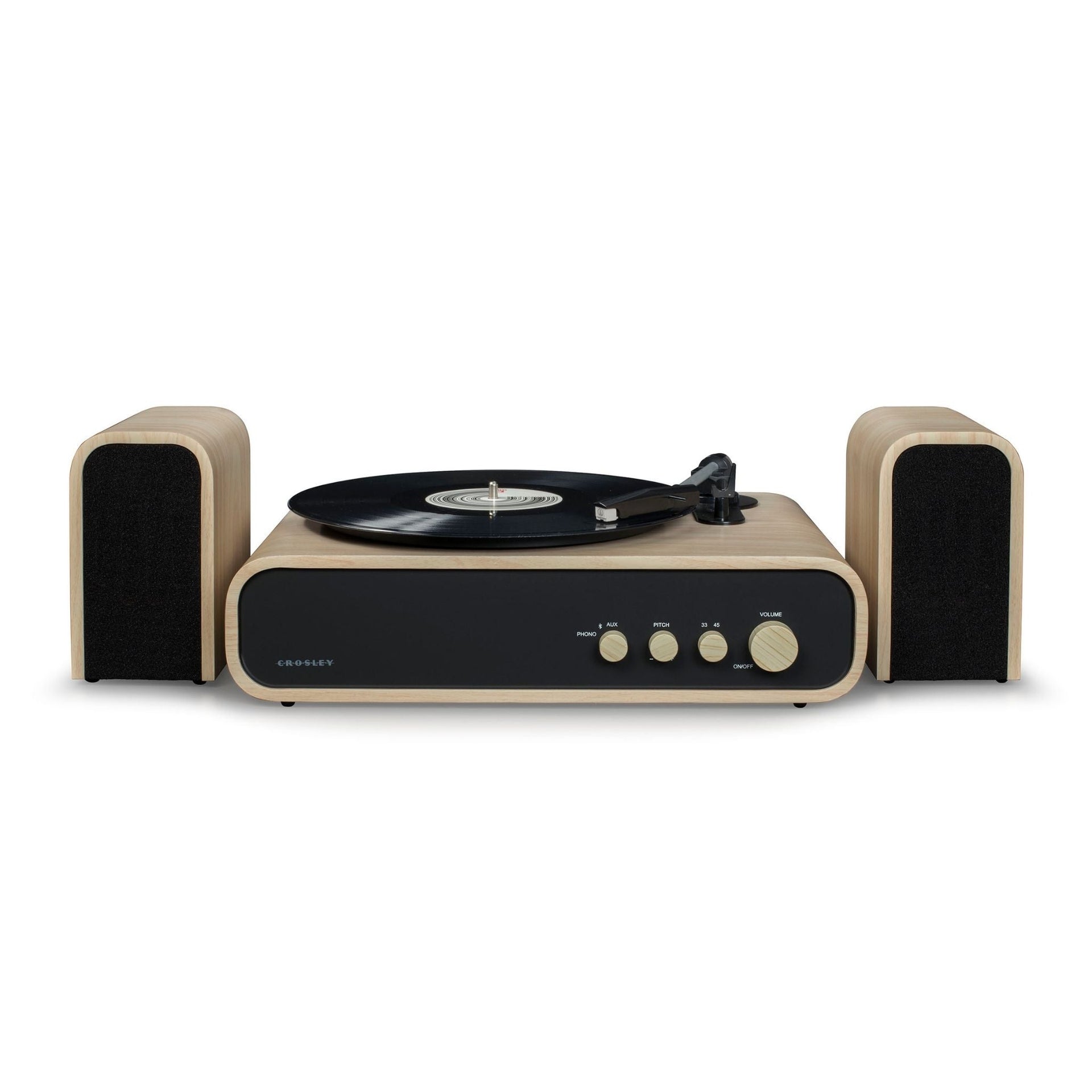 Crosley Gig Record Player With External Speakers in Natural wood