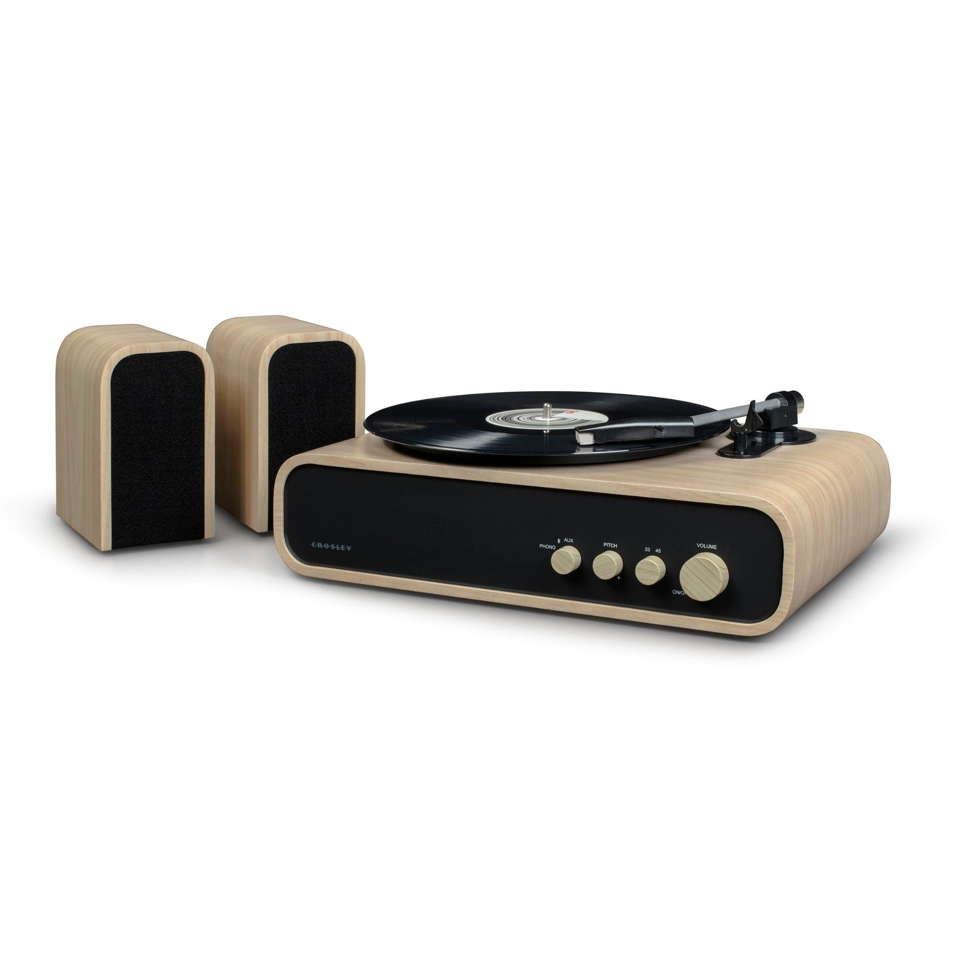 Crosley Gig Record Player With External Speakers in Natural wood