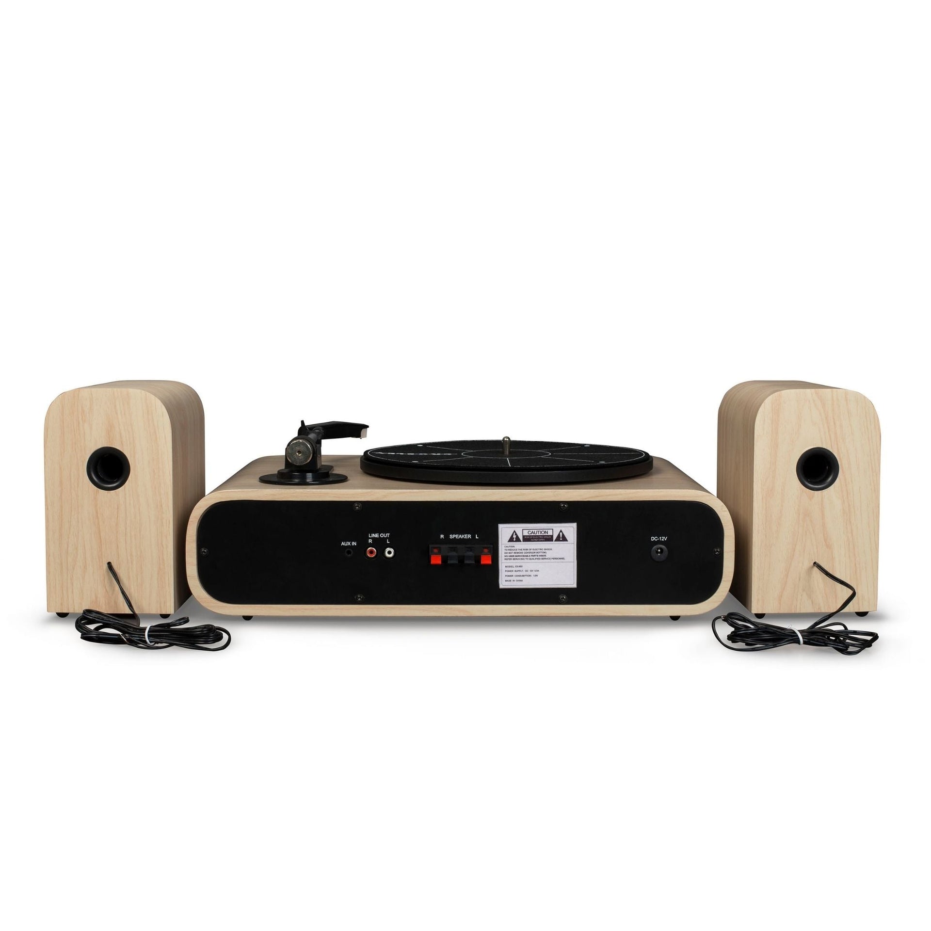 Crosley Gig Record Player With External Speakers in Natural wood back