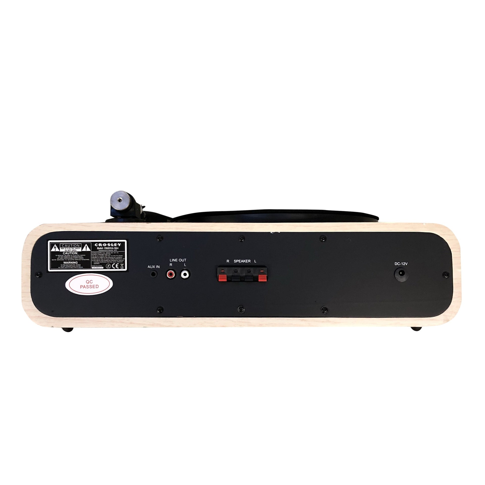 Crosley Gig Record Player With External Speakers in Natural wood back