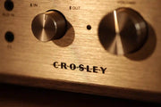 Crosley Miles Bluetooth Record Player in walnut finish showing wood grain detail