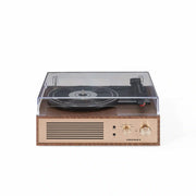 Crosley Miles Bluetooth Record Player in Walnut finish, front view