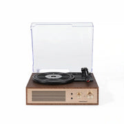 Crosley Miles Bluetooth Record Player in Walnut finish, front view