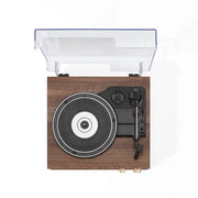 Crosley Miles Bluetooth Record Player in walnut finish, top view