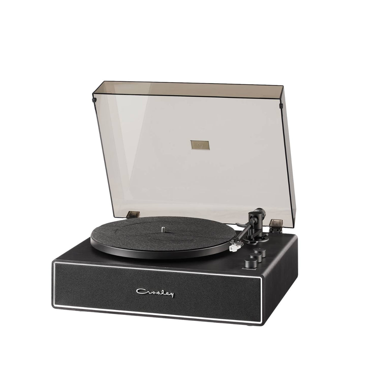 Crosley Stave Bluetooth Record Player in black, front view