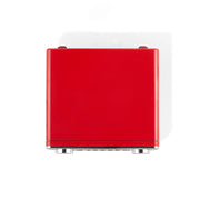 Crosley Powel 7-In-1 Record Player in red, top view showing full turntable design and control layout