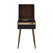 Crosley Jasper walnut Bluetooth record player with detachable legs, front view