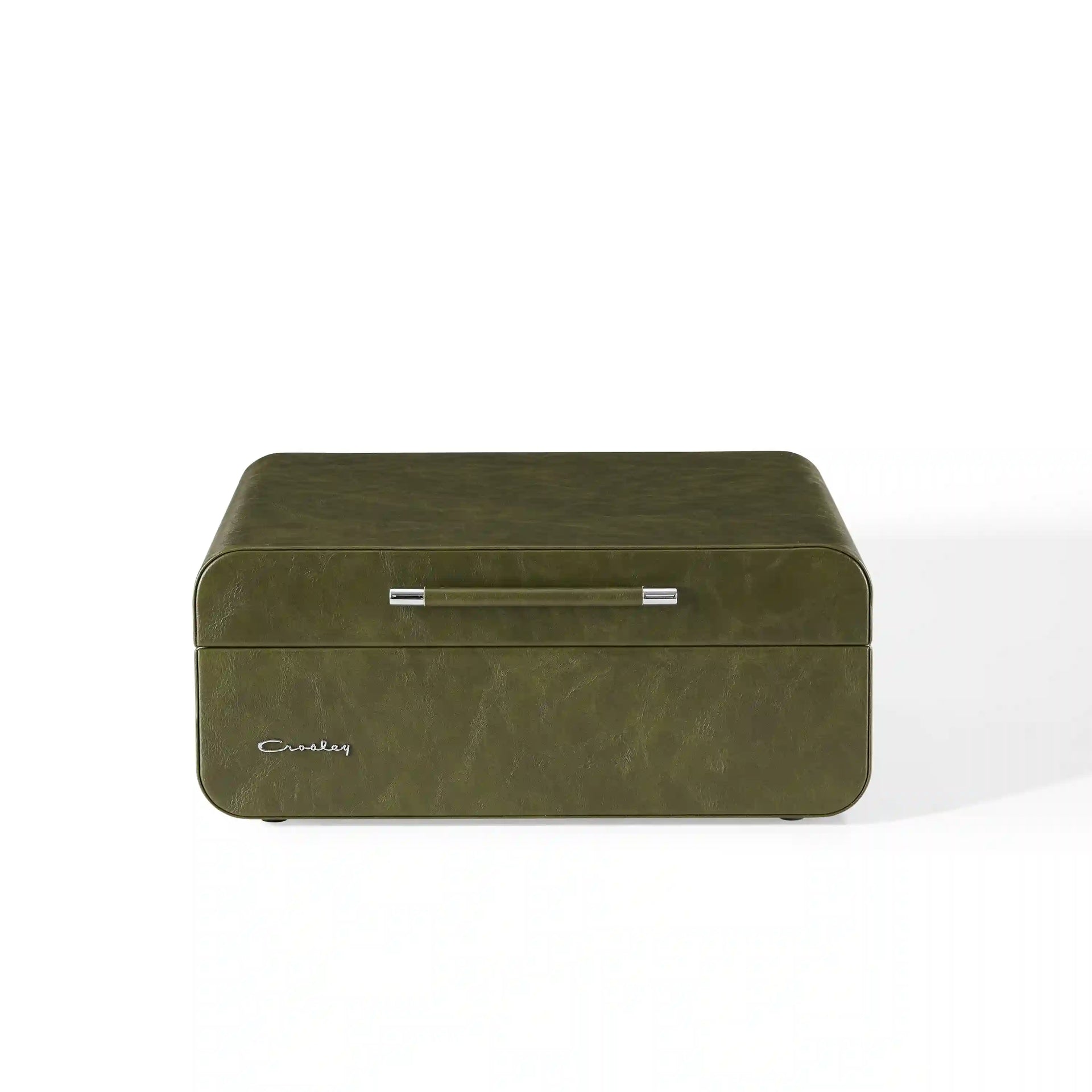 Crosley Mercury Bluetooth vinyl record player in forest green, front view