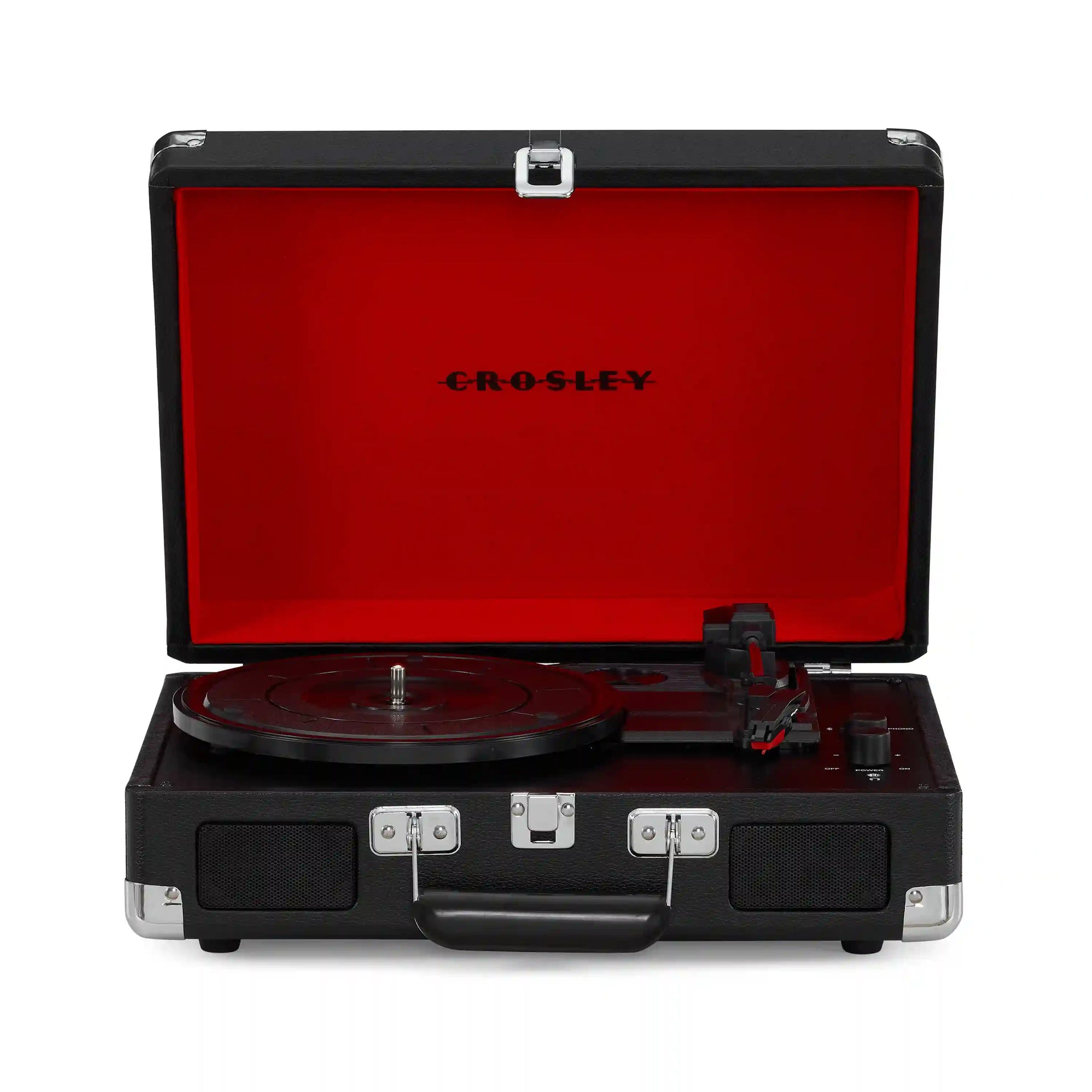 Crosley Cruiser Plus Bluetooth Record Player in black, front view