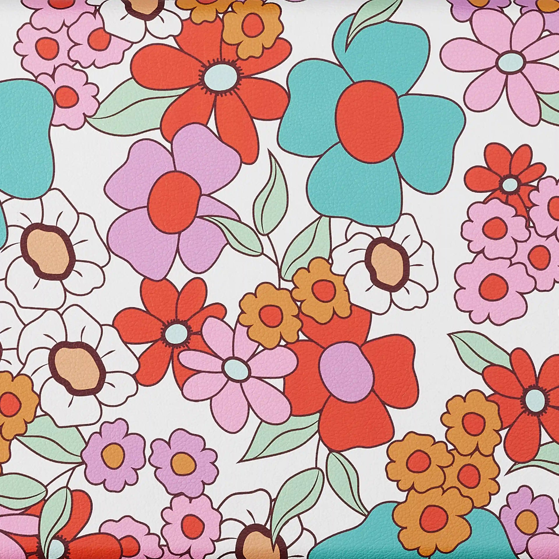 Crosley Cruiser Plus Bluetooth record player in floral design, detailed view of decorative pattern and finish