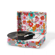 Crosley Cruiser Plus Bluetooth Record Player in floral pattern, front view