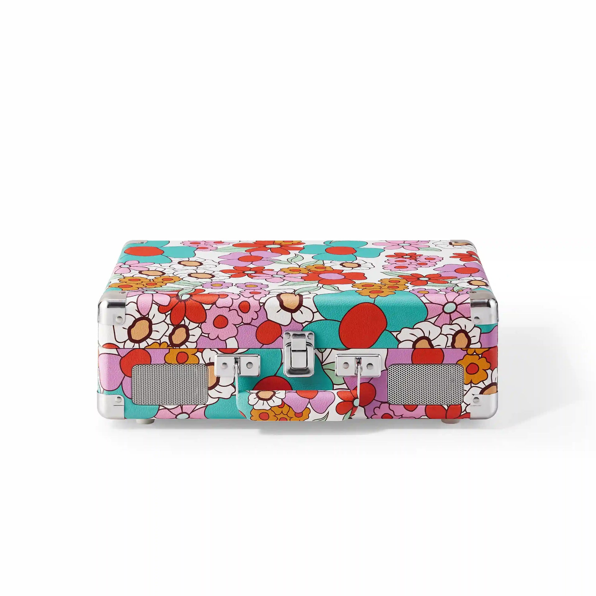 Crosley Cruiser Plus Bluetooth record player in floral pattern, front view