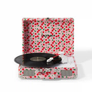 Red Crosley Cruiser Plus Bluetooth record player shown from front view