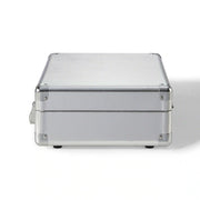 Crosley Cruiser Plus Bluetooth Record Player in silver, shown from the side view