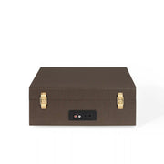 Crosley Voyager Bluetooth Record Player in Cocao, rear view showing connections and controls