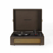 Crosley Voyager Bluetooth Record Player in Cocao, front view showing turntable and control panel