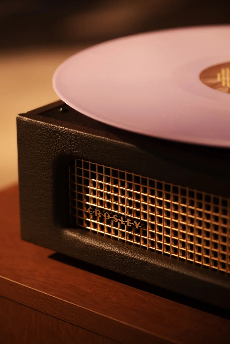 Crosley Voyager Bluetooth Record Player in Cocao displayed in a lifestyle setting