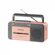 Crosley CT102 cassette player in rose gold and grey, front view