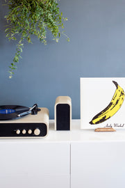 Crosley Gig Record Player With External Speakers in Natural wood Lifestyle