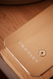 Crosley E100 record player in natural light grey, 