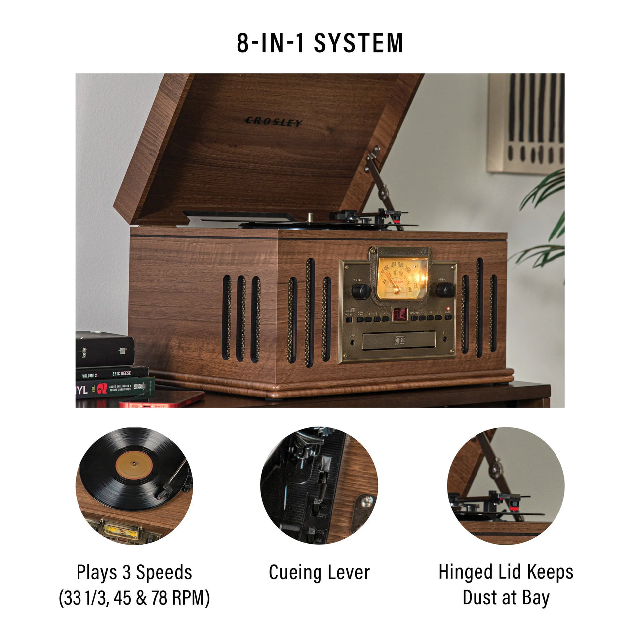 Musician 8-in-1 Record Player|CR704B-WA4|Walnut Crosley Radio Europe