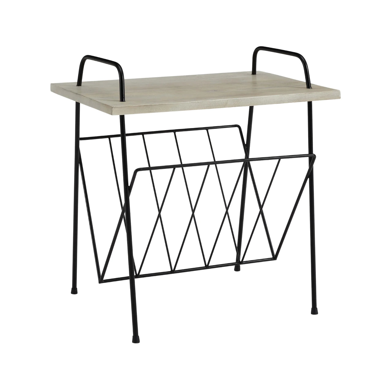 Crosley Wiltshire natural wood record player stand, front view