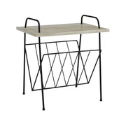 Crosley Wiltshire natural wood record player stand, front view