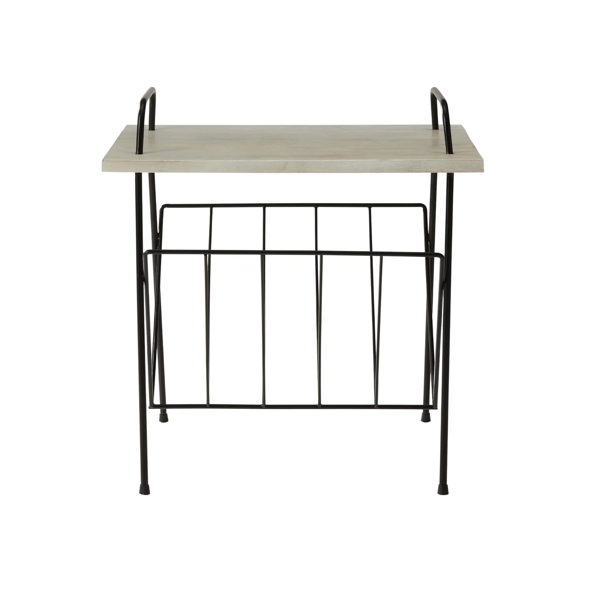 Crosley Wiltshire record player stand in natural wood finish, front view