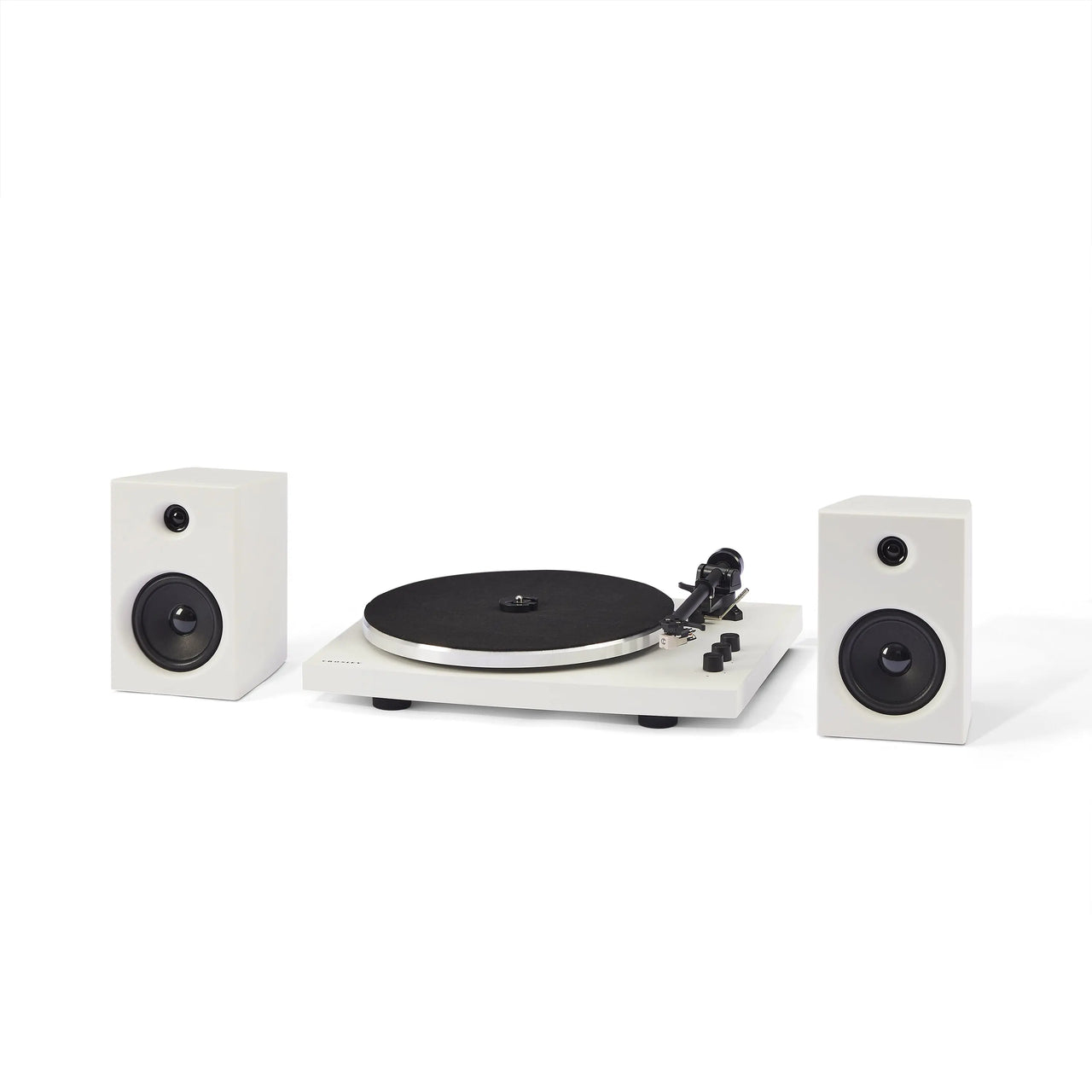 T150 record player with external speakers T150C-WH | White Crosley Radio Europe