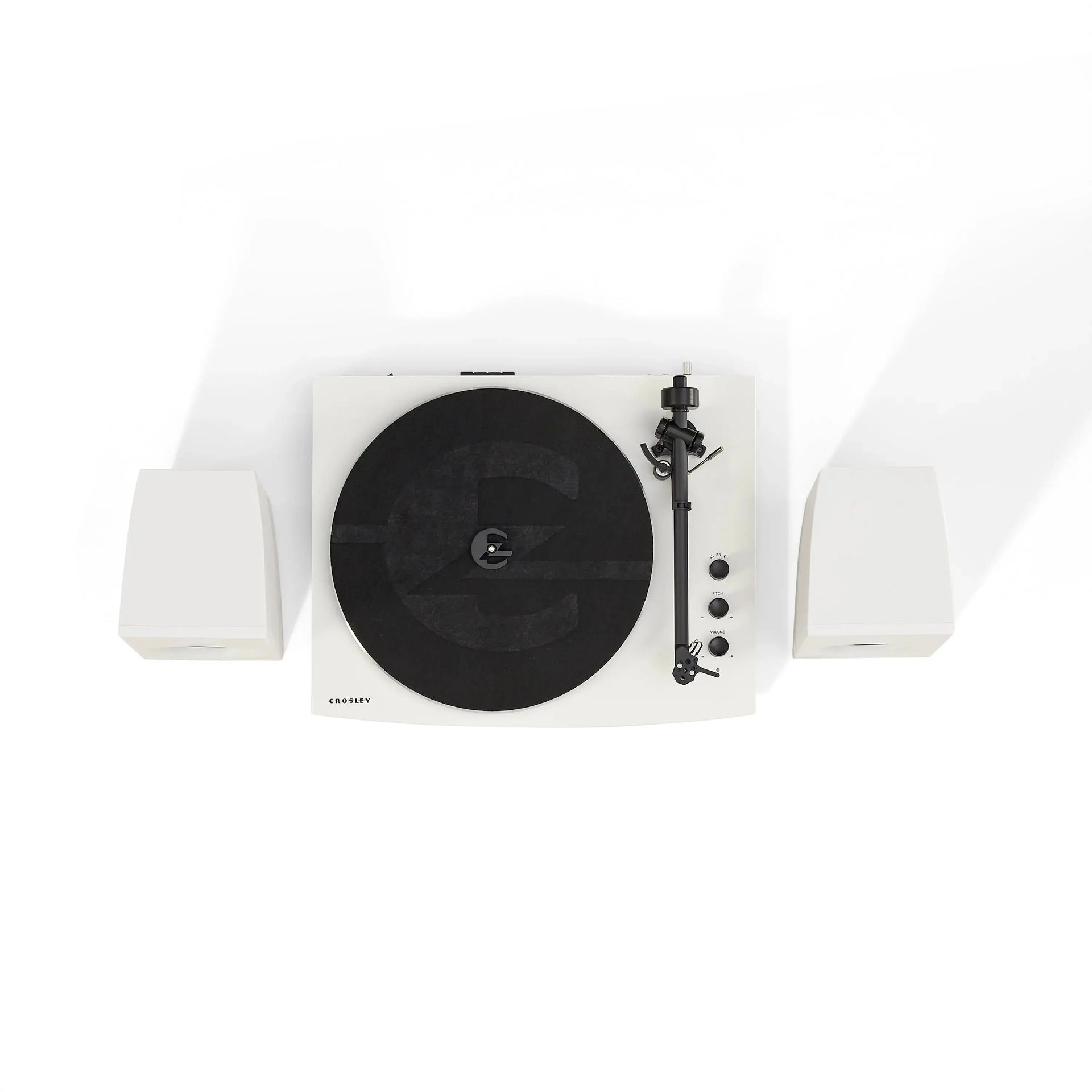 T150 record player with external speakers T150C-WH | White Crosley Radio Europe