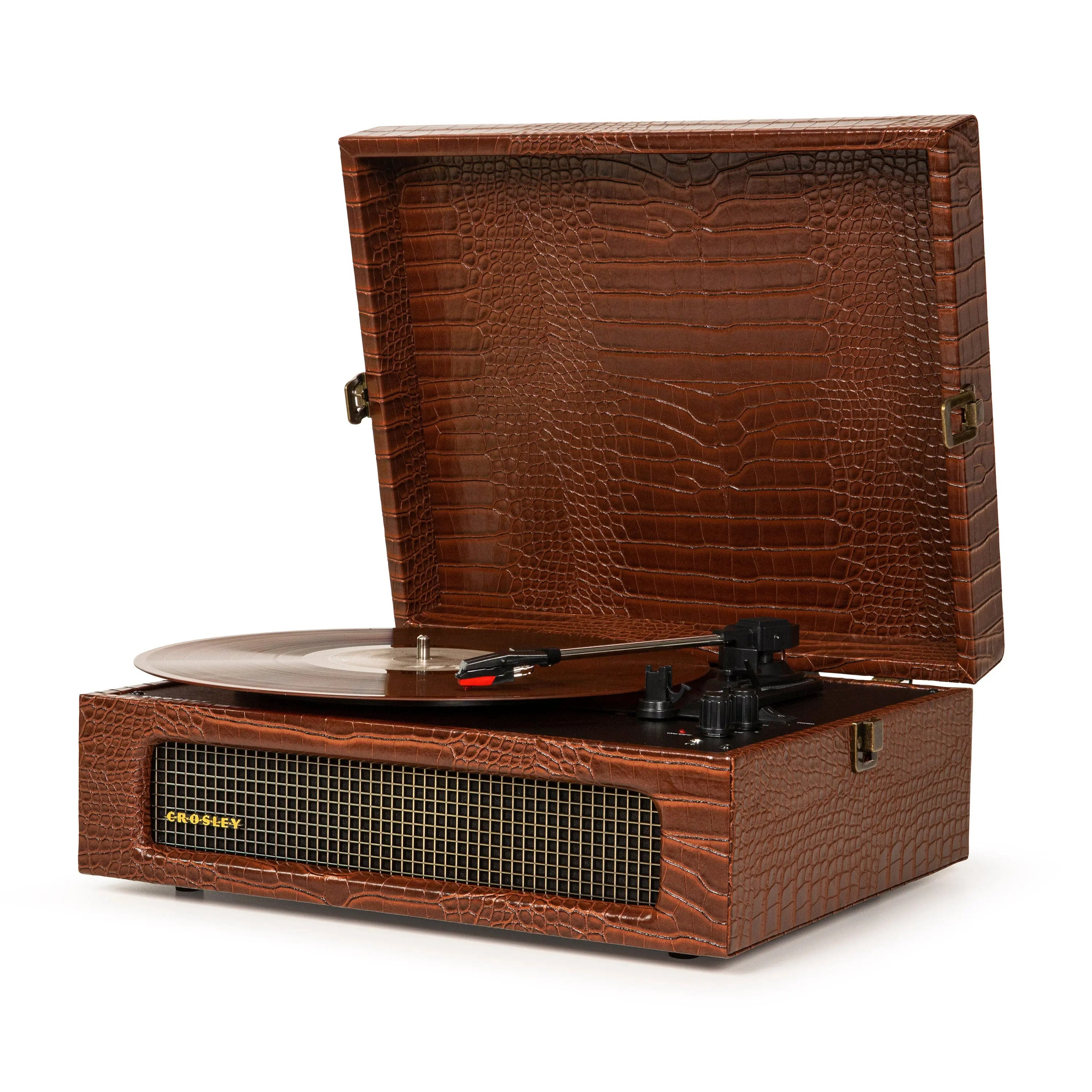 Voyager 1-Way Bluetooth record player - CR8017A-BR4 | Brown Croc