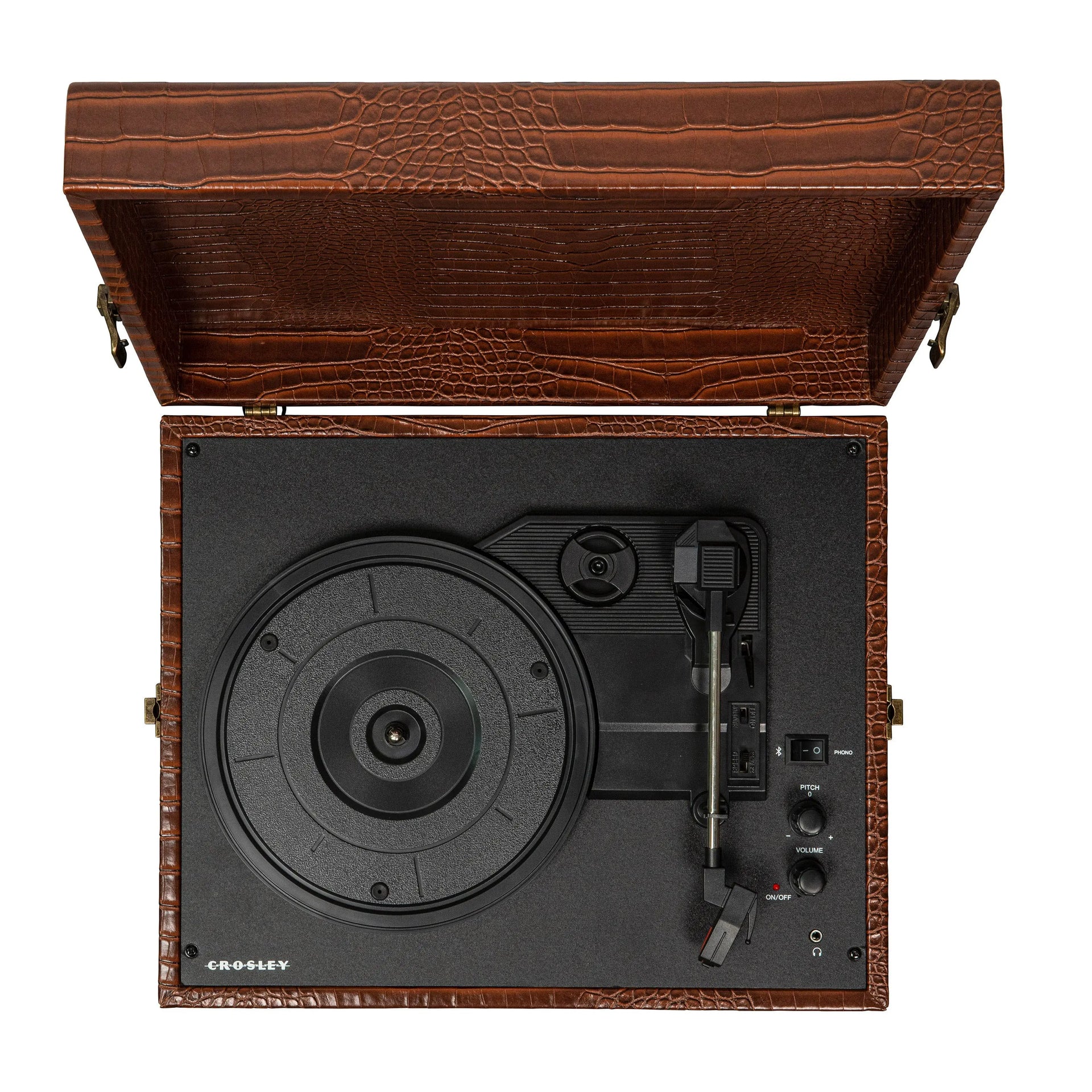 Voyager 2-Way Bluetooth record player - CR8017B-BR4 | Brown Croc Crosley Radio Europe