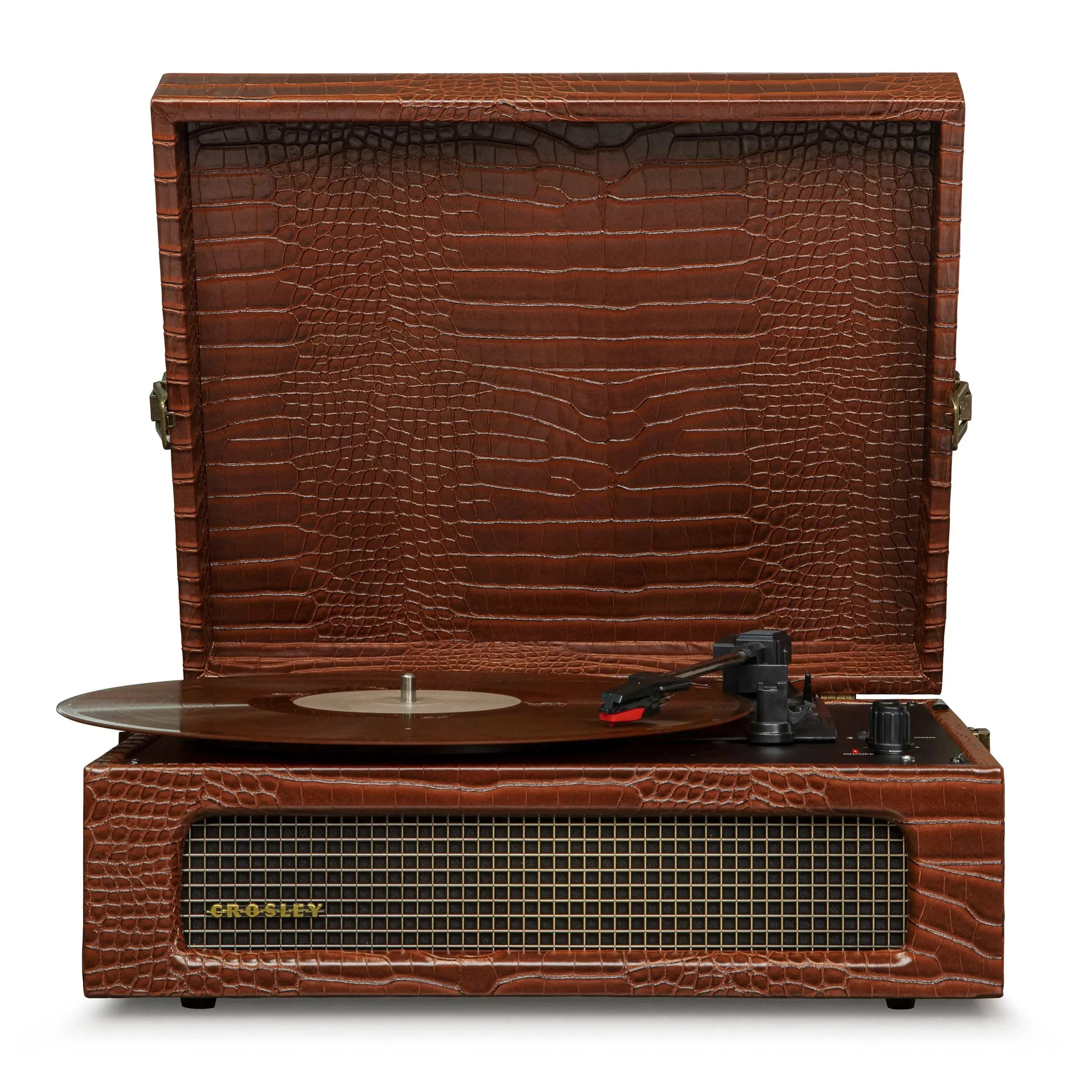 Voyager 1-Way Bluetooth record player - CR8017A-BR4 | Brown Croc -